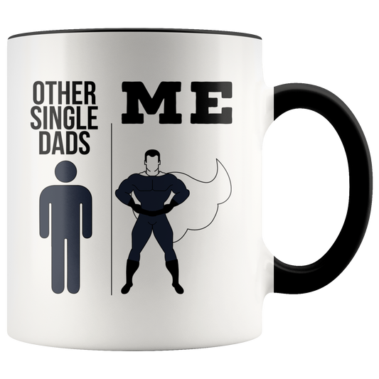 Single Dad Gifts, Single Dad Coffee Mug, Two Tone Accent Cup, Birthday Gift for Men and Women