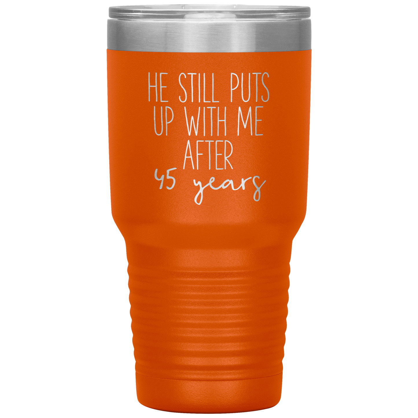 45th Anniversary Tumbler, Funny Travel Coffee Mug, Birthday Gifts for Men and Women