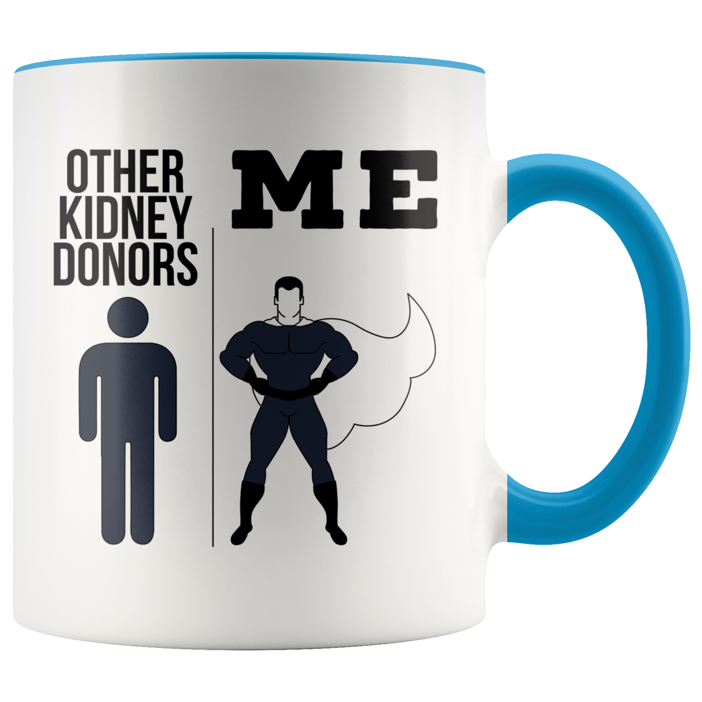 Kidney Donor Gifts, Organ Donor Coffee Mug, Two Tone Accent Cup, Birthday Gift for Men and Women