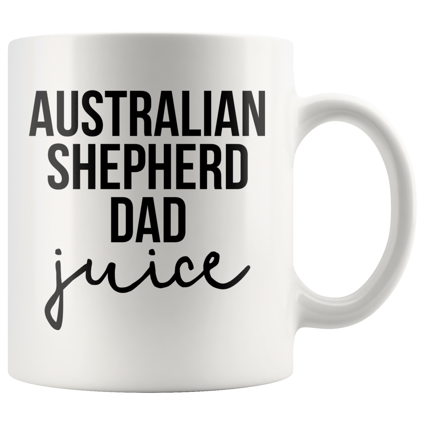 Australian Shepherd Dad Gifts, Coffee Mug, Two Tone Accent Cup, Birthday Gift for Men and Women