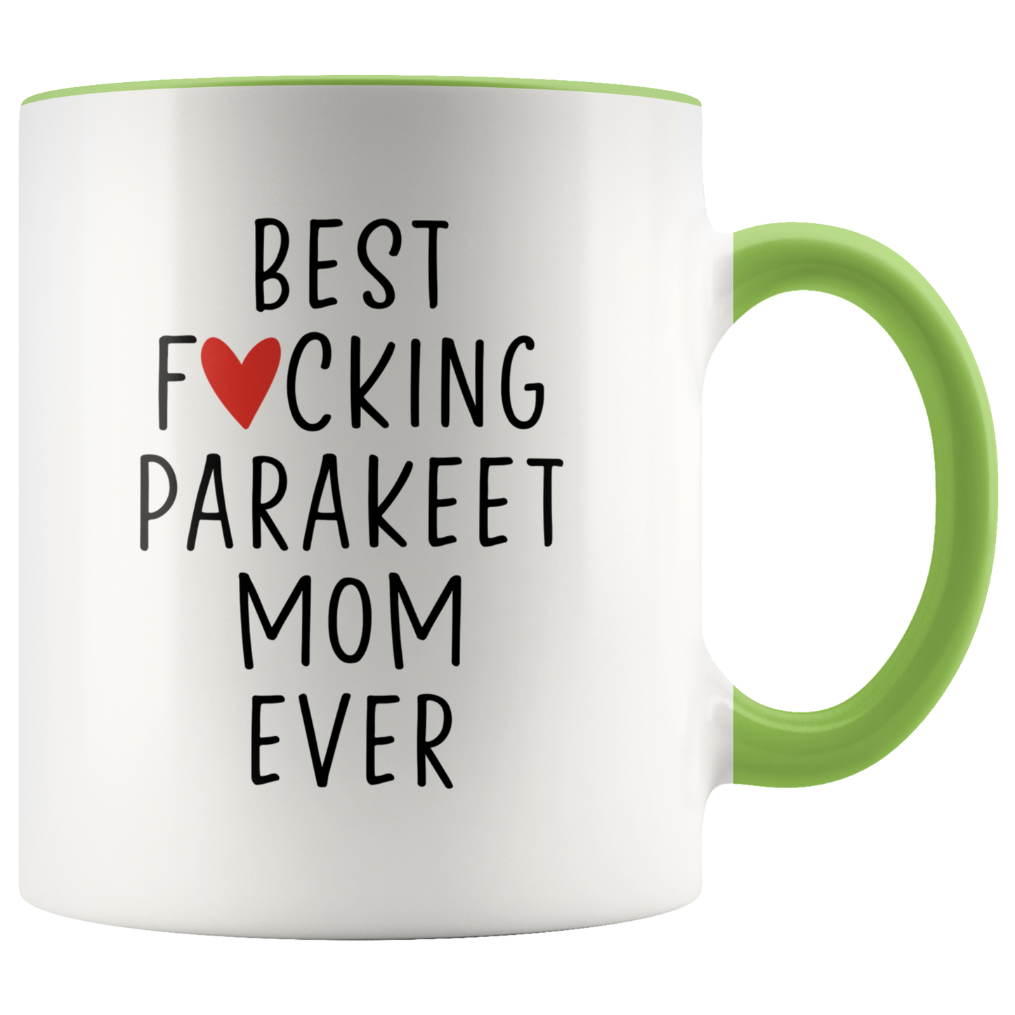 Parakeet Mom Gifts, Coffee Mug, Two Tone Accent Cup, Birthday Gift for Men and Women