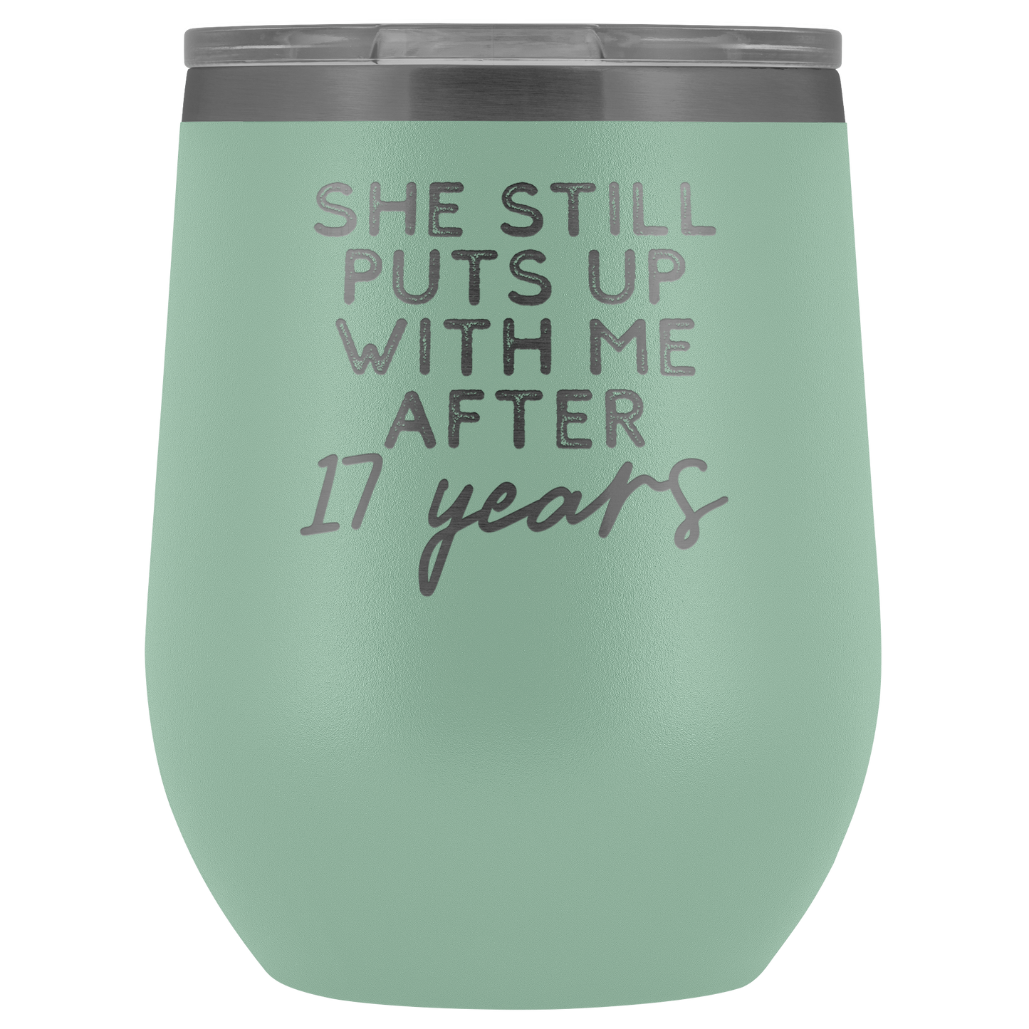 17th Anniversary Gift 17 Year Wedding Anniversary Wine Tumbler Funny Husband Tumbler Gifts for Him Anniversary for Men Cup