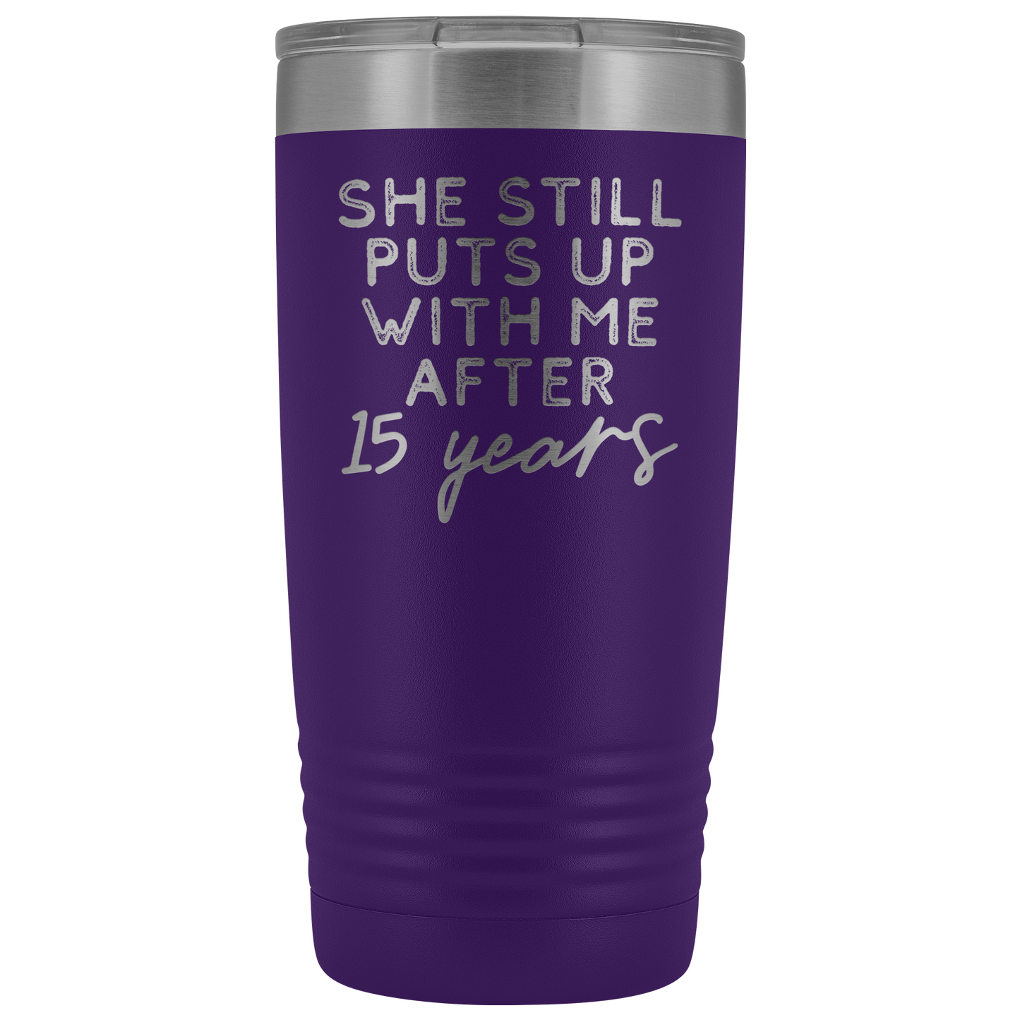 15th Anniversary Gift 15 Year Wedding Anniversary Coffee Mug Funny Husband Tumbler Gifts for Him Crystal Anniversary for Men Cup