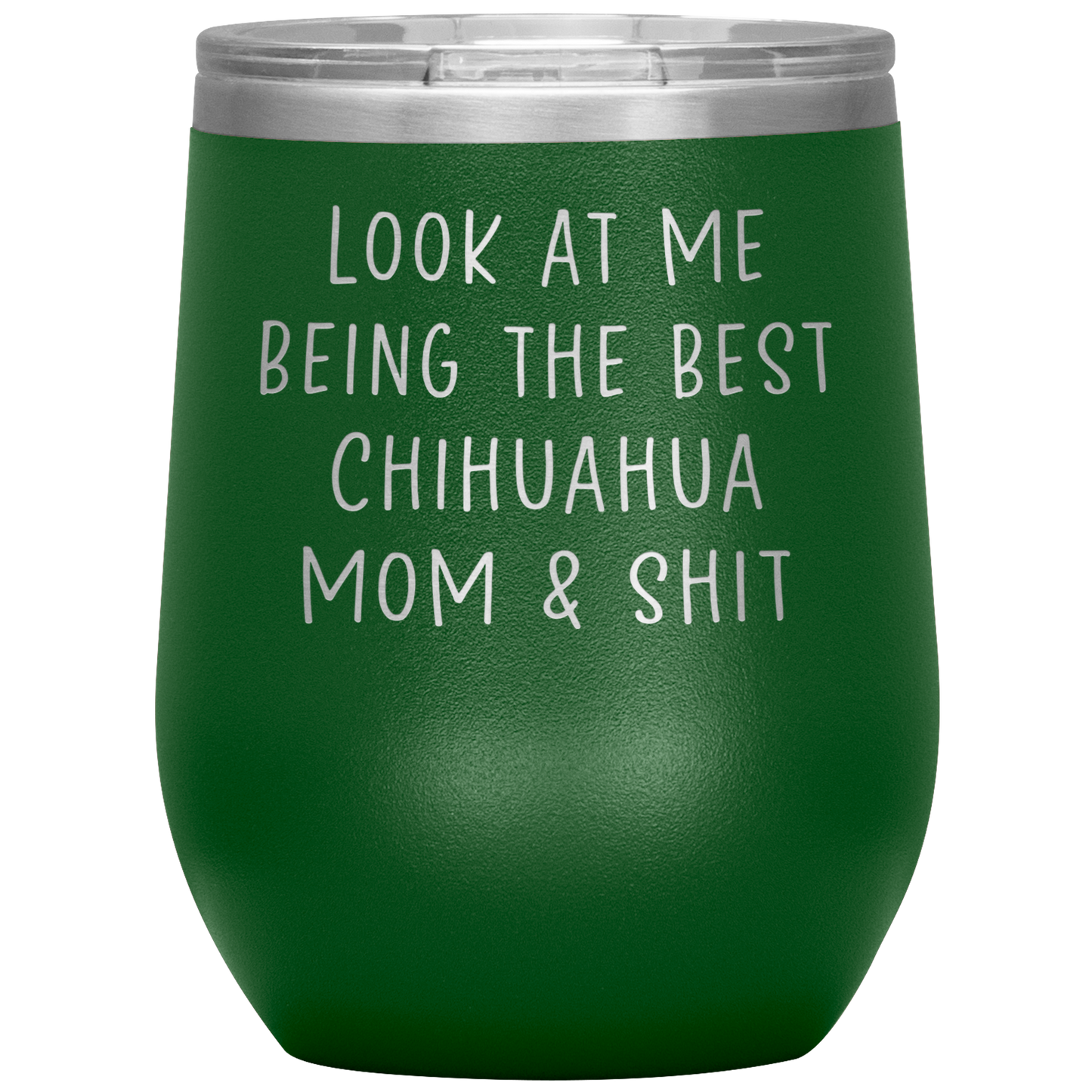 Chihuahua Mom Wine Tumbler, Funny Gifts, Travel Wine Cup, Birthday Gifts for Men and Women