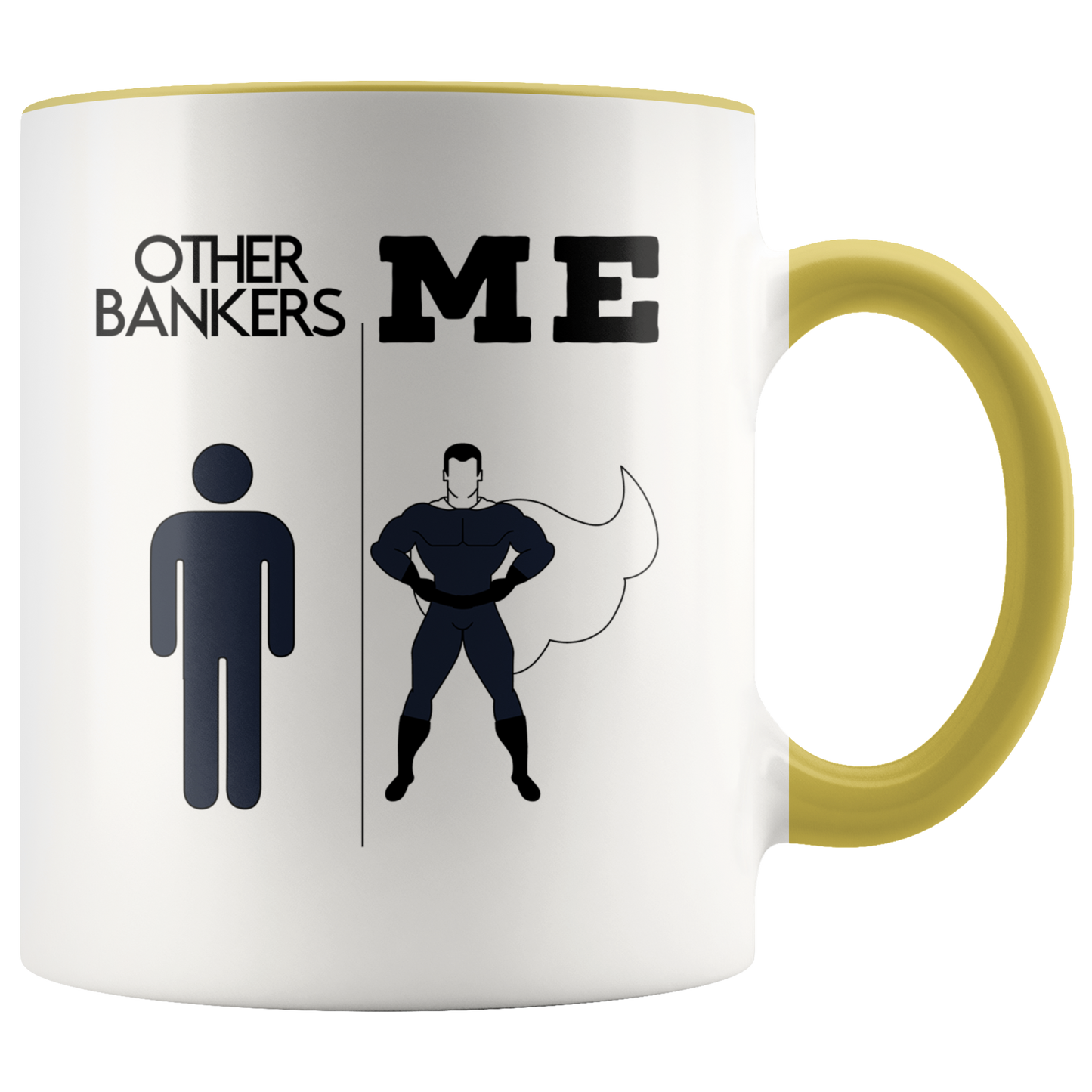 Banker Gifts, Coffee Mug, Two Tone Accent Cup, Birthday Gift for Men and Women