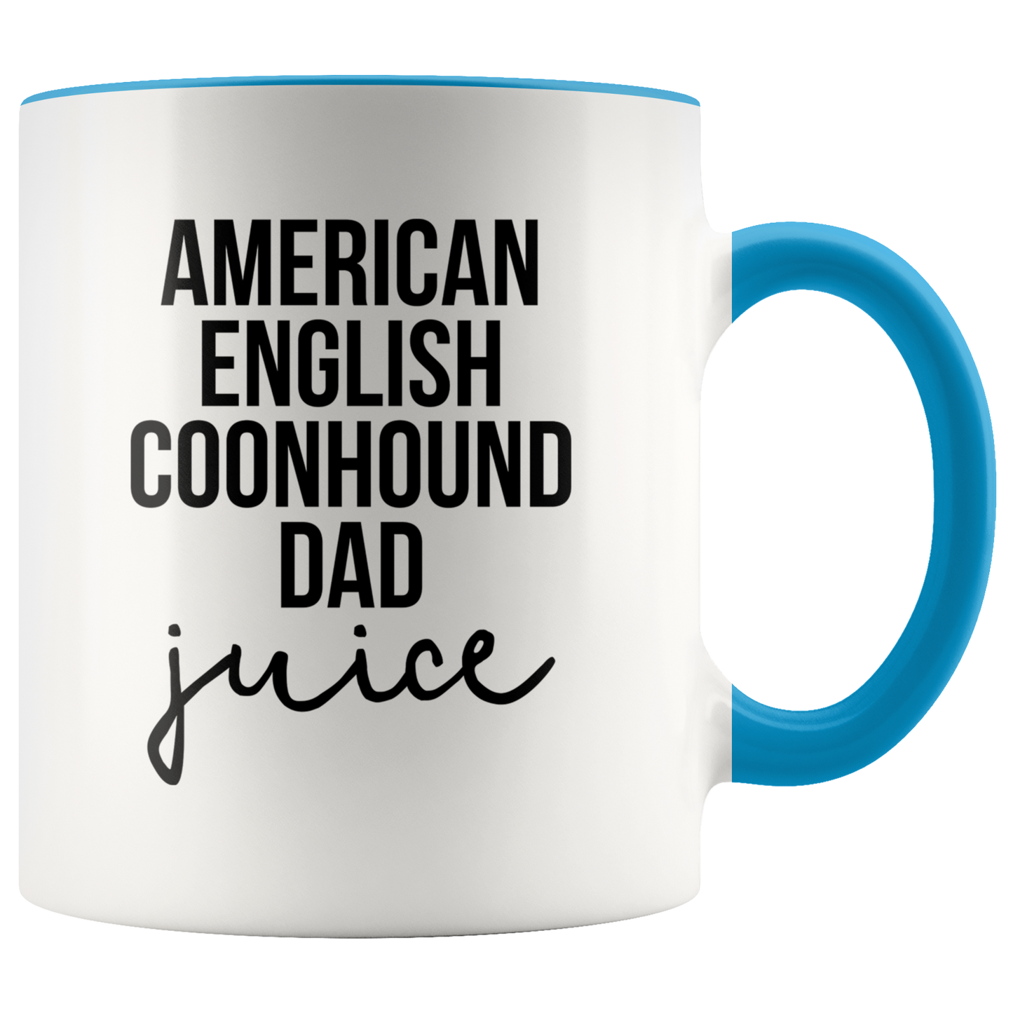 American English Coonhound Dad Gifts, American English Coonhound Dad Coffee Mug, Two Tone Accent Cup, Birthday Gift for Men and Women