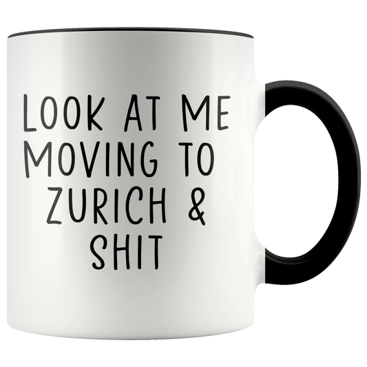 Moving to Zurich Switzerland Gifts, Coffee Mug, Two Tone Accent Cup, Birthday Gift for Men and Women