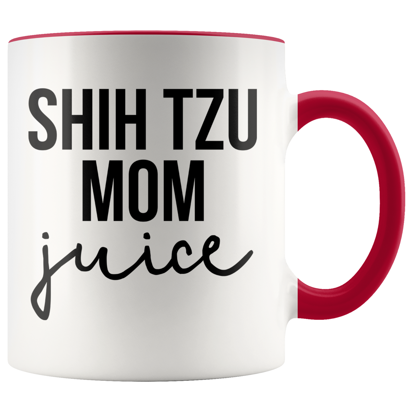 Shih Tzu Mom Gifts, Coffee Mug, Two Tone Accent Cup, Birthday Gift for Men and Women