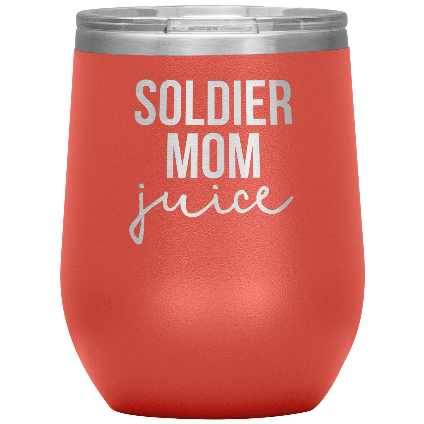 Soldier Mamá Vino Tumbler, Soldier Mamá Regalos, Copa de Vino de Viaje, Regalos de Cumpleaños para Hombres y Mujeres