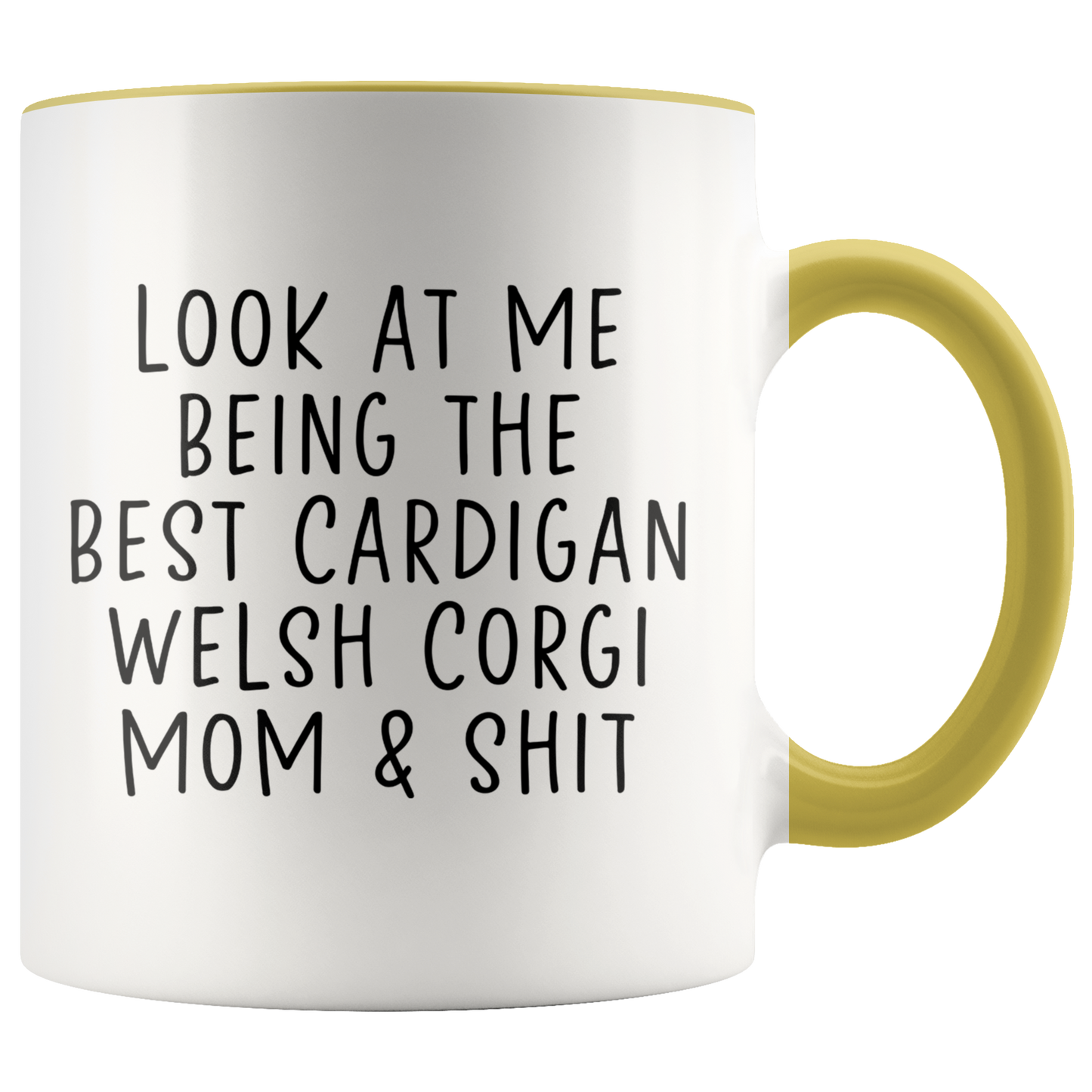 Cardigan Welsh Corgi Mom Gifts, Coffee Mug, Two Tone Accent Cup, Birthday Gift for Men and Women