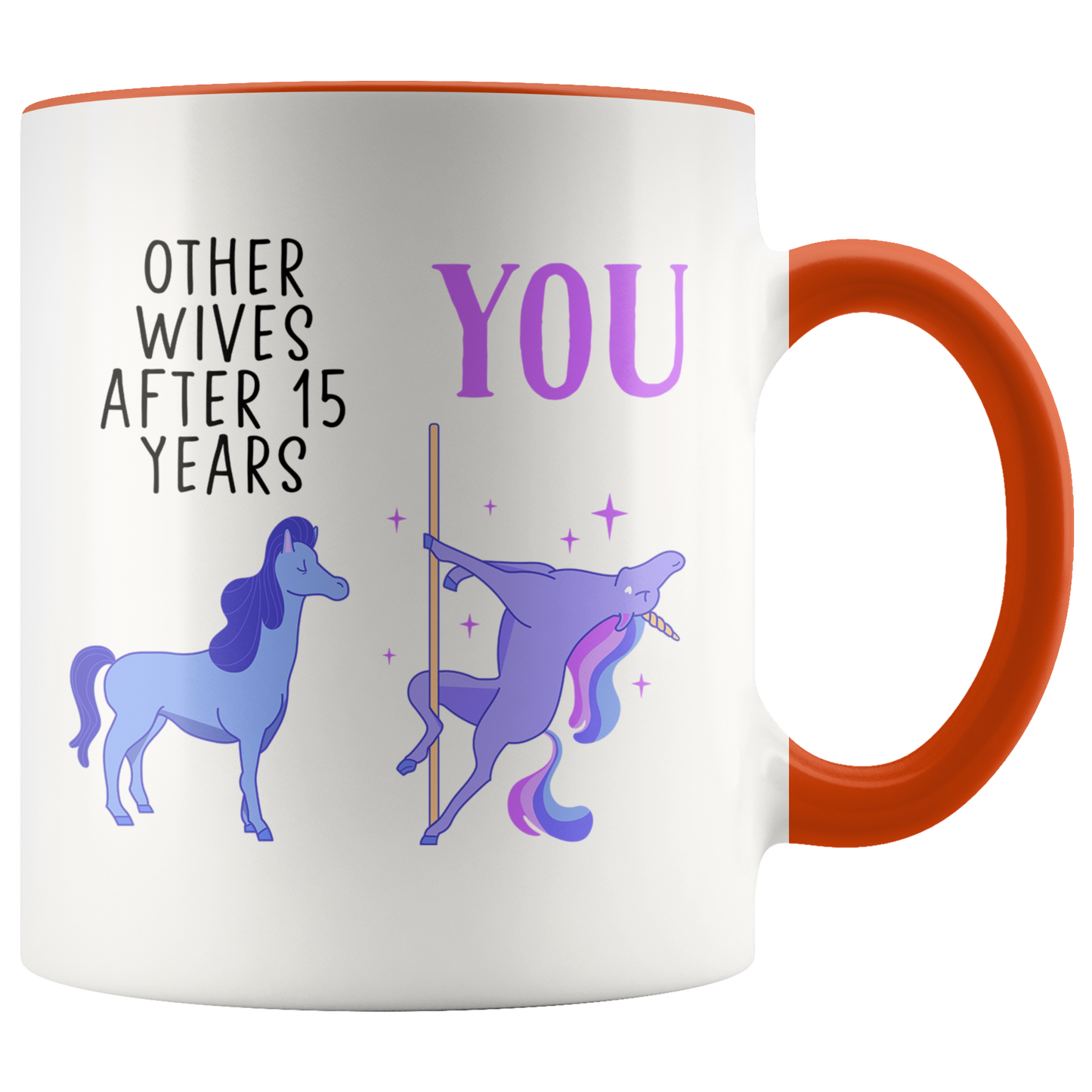 15th Anniversary Gifts, Coffee Mug, Two Tone Accent Cup, Birthday Gift for Men and Women