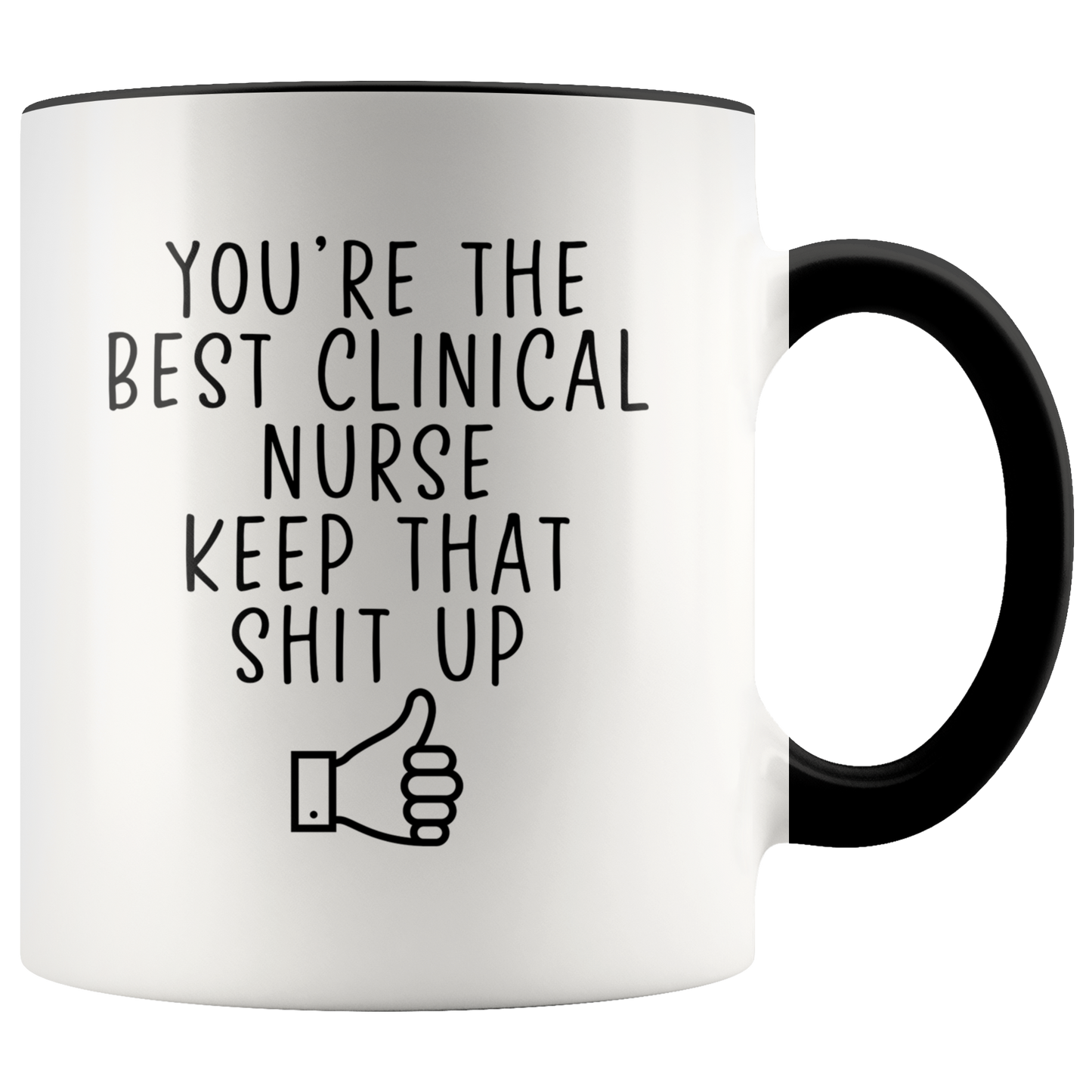 Clinical Nurse Gifts, Coffee Mug, Two Tone Accent Cup, Birthday Gift for Men and Women