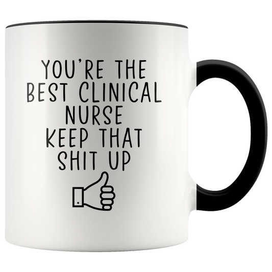 Clinical Nurse Gifts, Coffee Mug, Two Tone Accent Cup, Birthday Gift for Men and Women