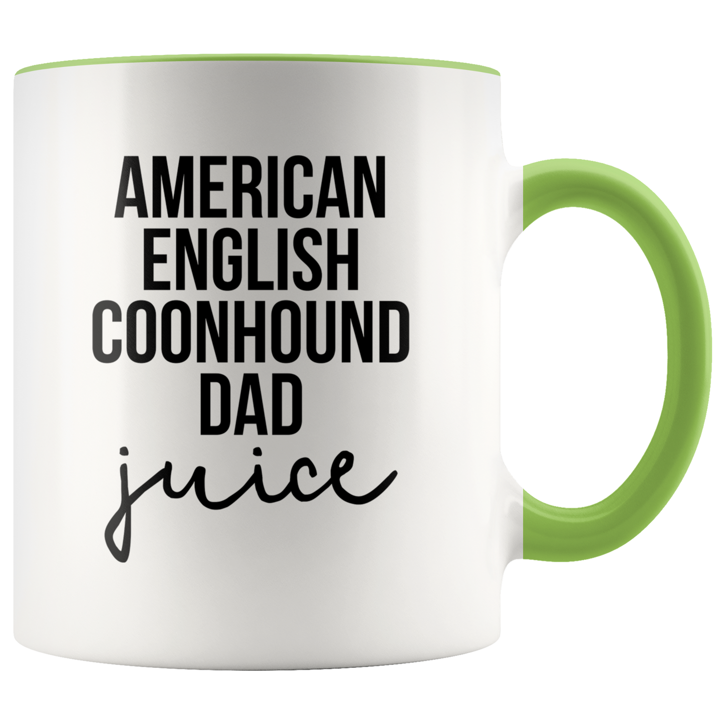 American English Coonhound Dad Gifts, Coffee Mug, Two Tone Accent Cup, Birthday Gift for Men and Women