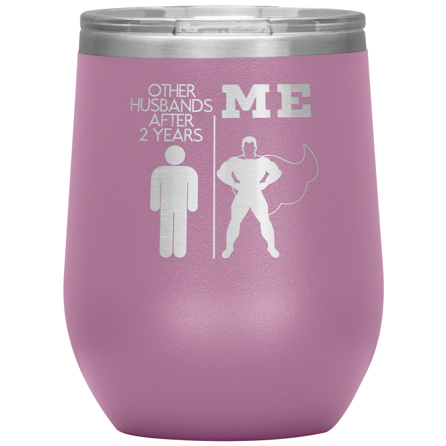 2nd Anniversary Wine Tumbler, 2nd Anniversary Gifts, Travel Wine Cup, Birthday Gifts for Men and Women