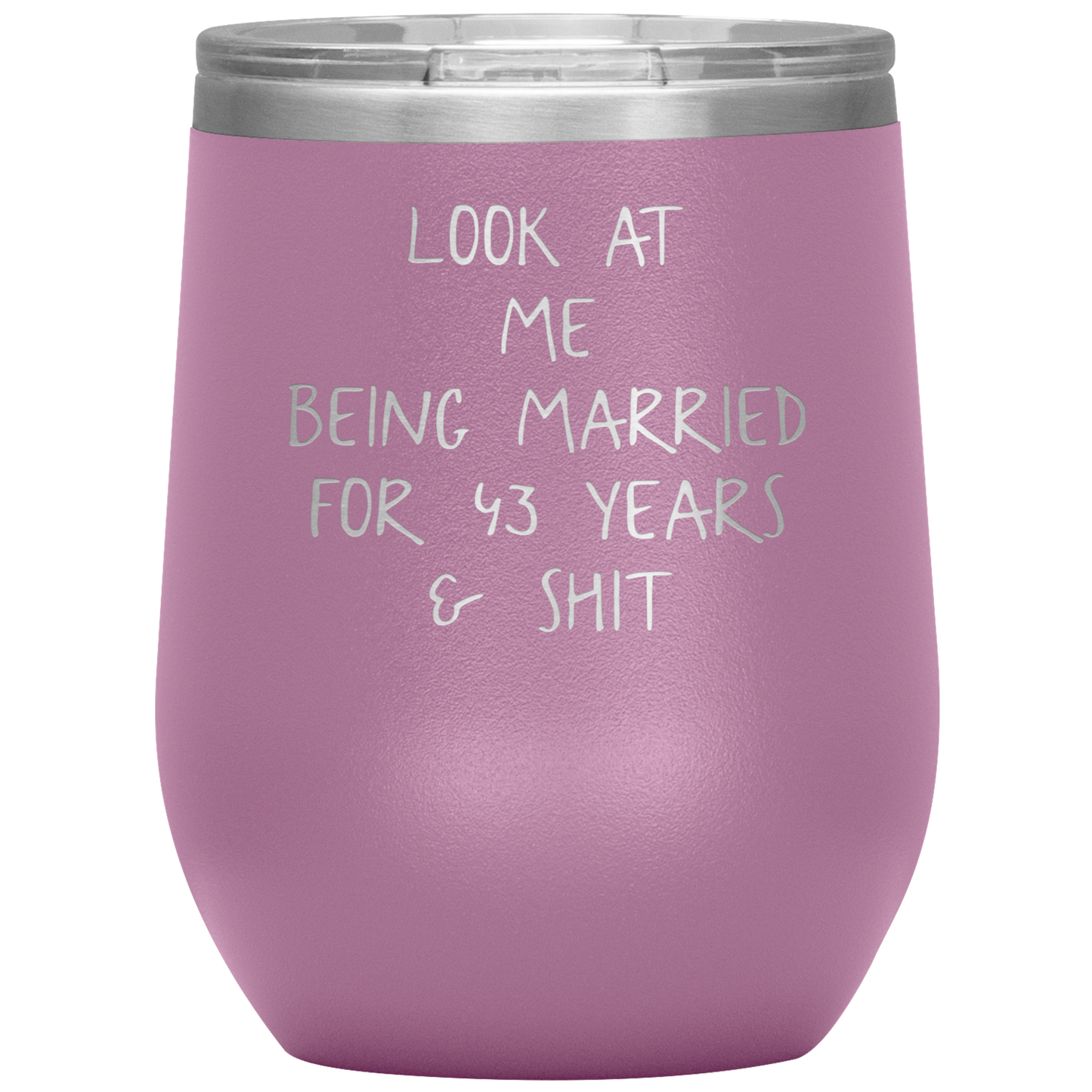 43rd Anniversary Wine Tumbler, Gifts, Travel Wine Cup, Birthday Gifts for Men and Women