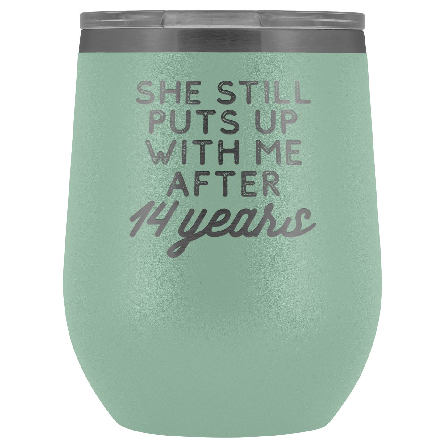 14th Anniversary Gift 14 Anni Anniversario di Matrimonio Anniversario Vino Tumbler Regali Divertenti Marito per Lui Anniversario per Men Cup