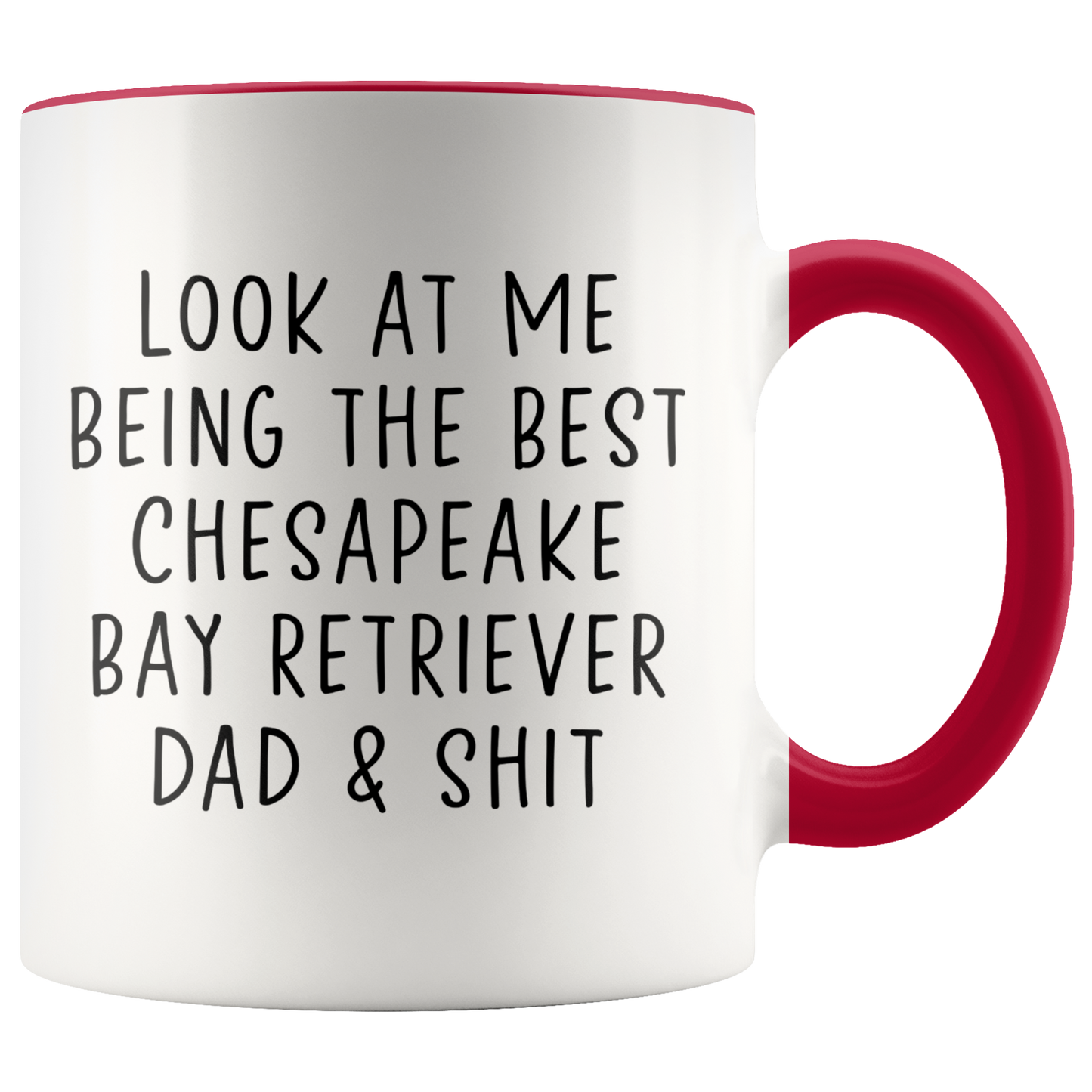 Chesapeake Bay Retriever Dad Gifts, Coffee Mug, Two Tone Accent Cup, Birthday Gift for Men and Women