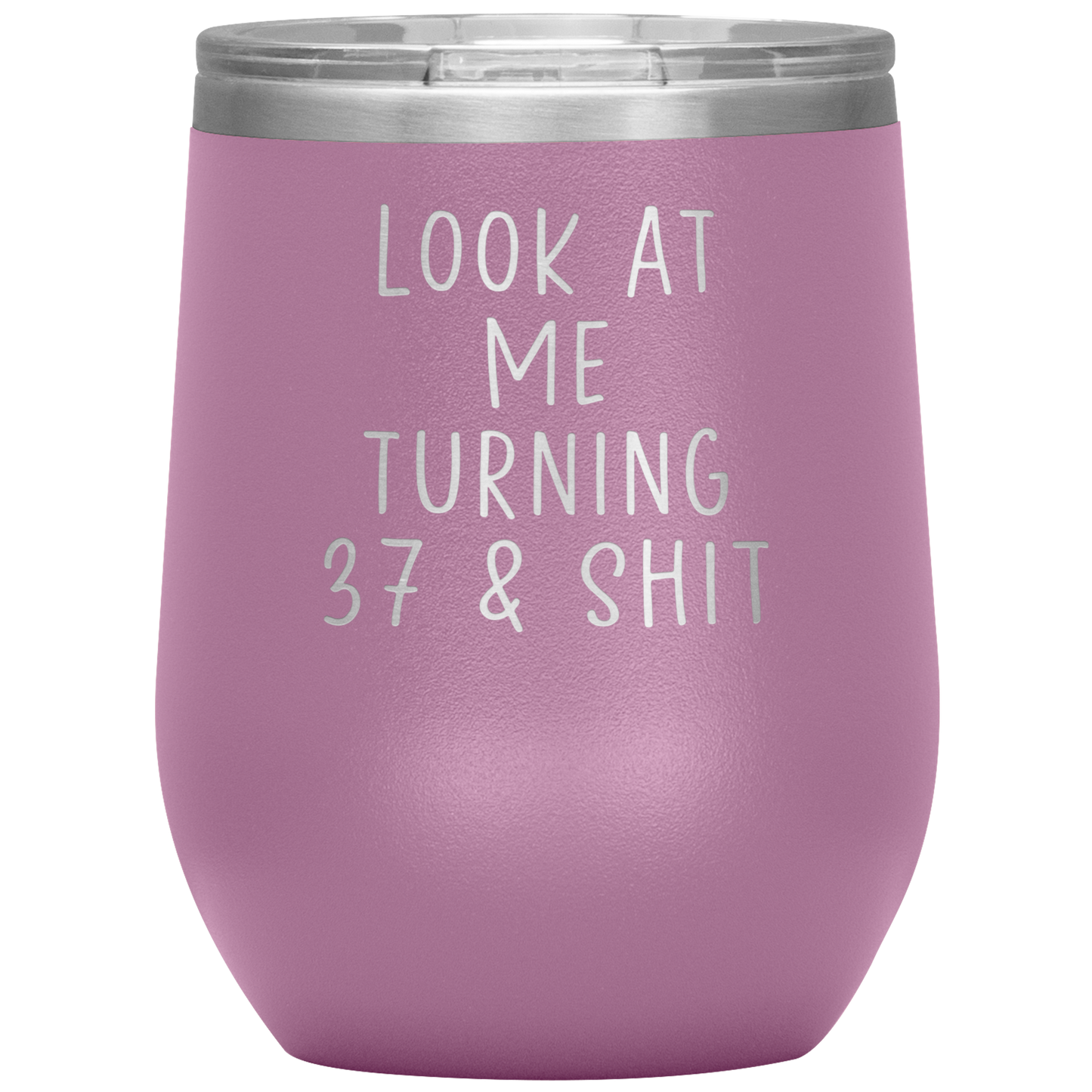37th Birthday Wine Tumbler, 37th Birthday Gifts, Travel Wine Cup, Birthday Gifts for Men and Women