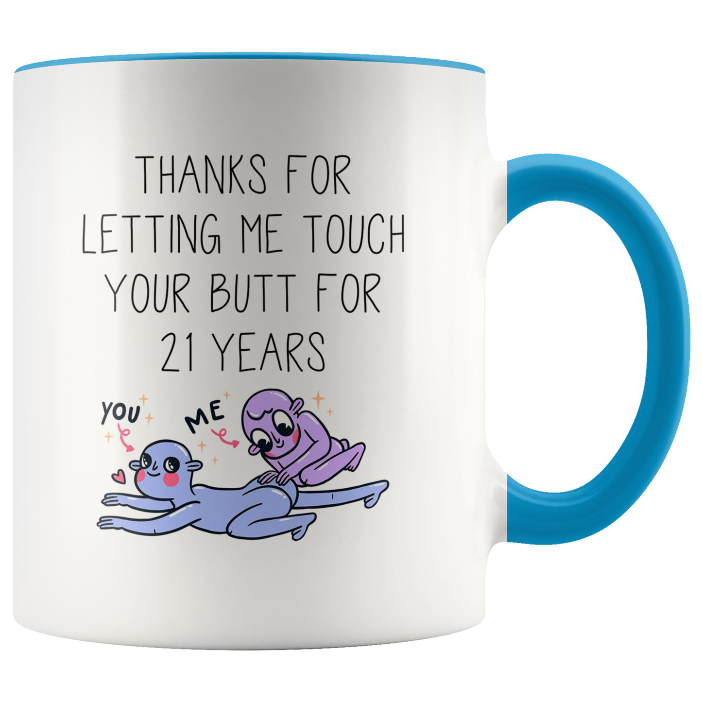 21st Anniversary Gifts, 21 Year Coffee Mug for Husband, Two Tone Accent Cup for Wife, Birthday Gift for Men and Women