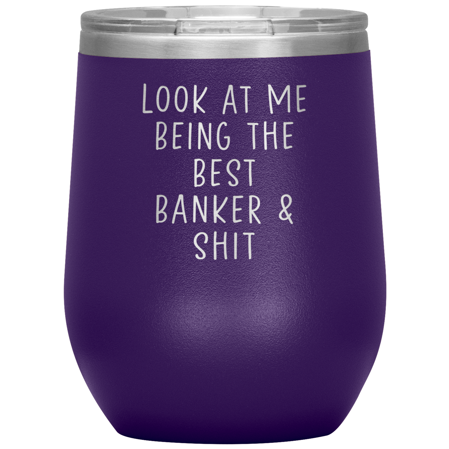 Banker Wine Tumbler, Funny Gifts, Travel Wine Cup, Birthday Gifts for Men and Women