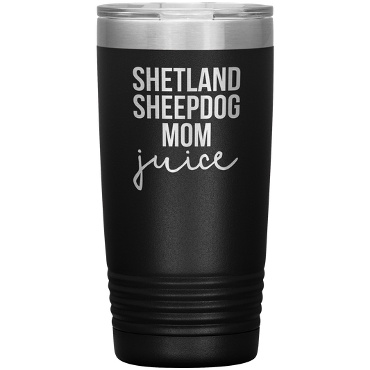 Verre de maman de chien de berger de Shetland, cadeaux de maman de chien de berger de Shetland, chope de café de voyage, cadeaux d'anniversaire pour les hommes et les femmes