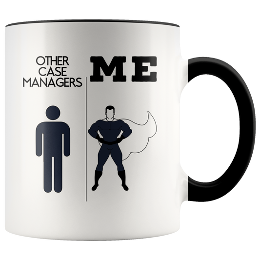 Case manager Gifts, Funny Coffee Mug, Two Tone Accent Cup, Birthday Gift for Men and Women