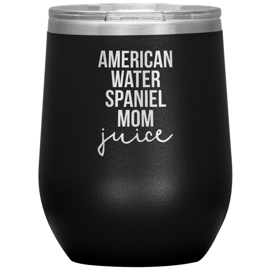 American Water Spaniel Mom Wine Tumbler, Funny Travel Wine Cup, Birthday Gifts for Men and Women