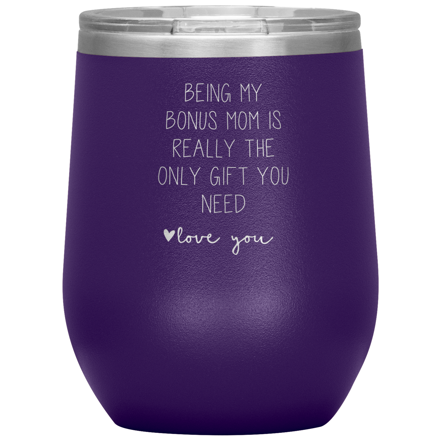 Bonus Mom Wine Tumbler, Bonus Mom Gifts, Travel Wine Cup, Birthday Gifts for Men and Women