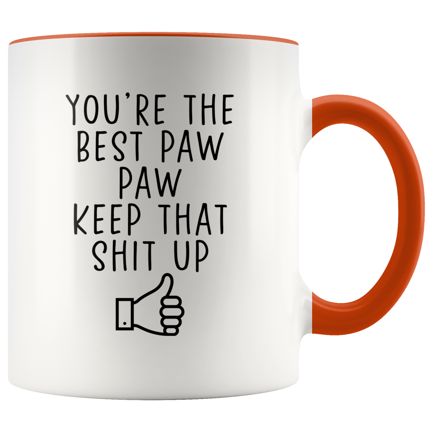 Paw Paw Gifts, Coffee Mug, Two Tone Accent Cup, Birthday Gift for Men and Women