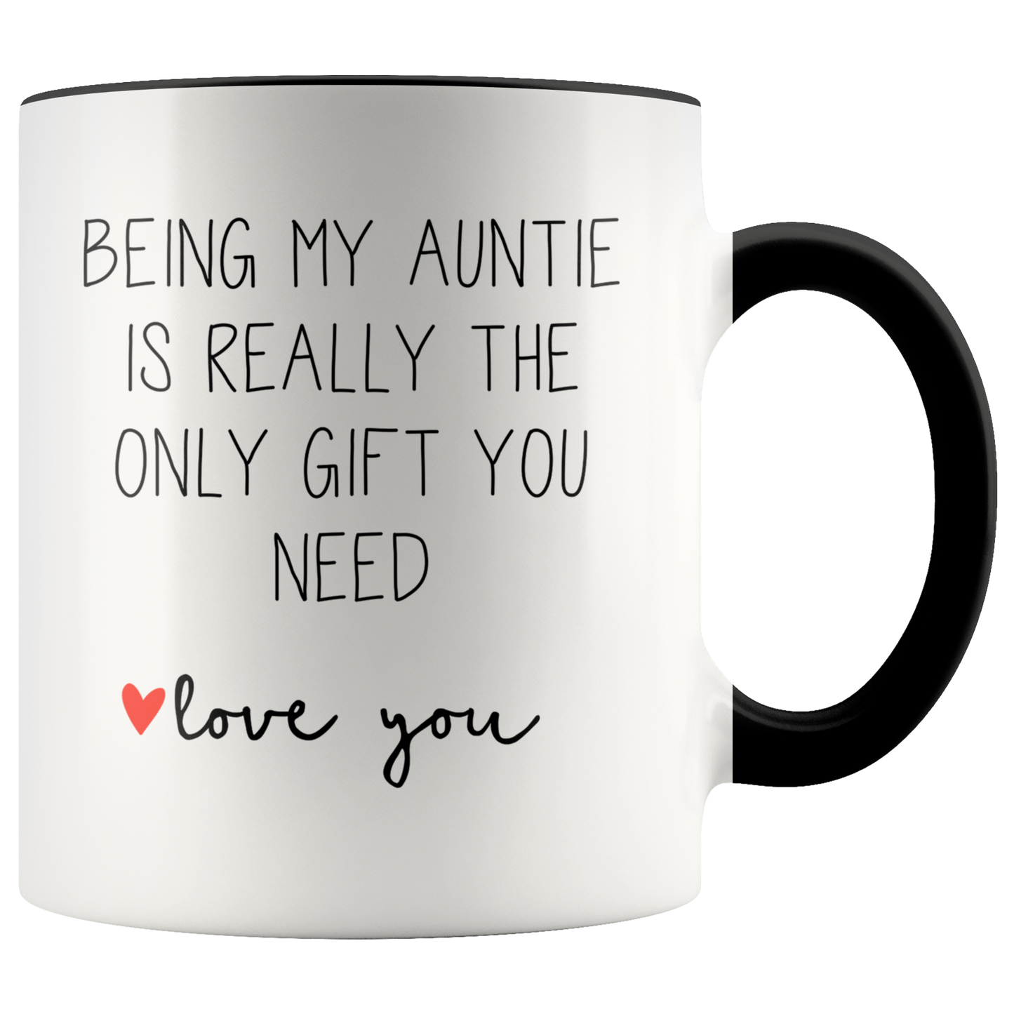 Auntie Gifts, Coffee Mug, Two Tone Accent Cup, Birthday Gift for Men and Women