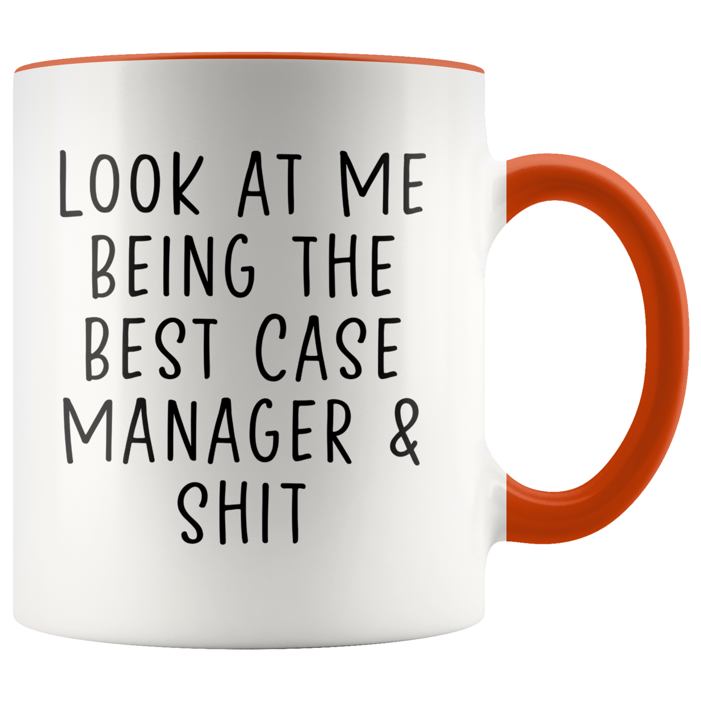 Case manager Gifts, Funny Coffee Mug, Two Tone Accent Cup, Birthday Gift for Men and Women