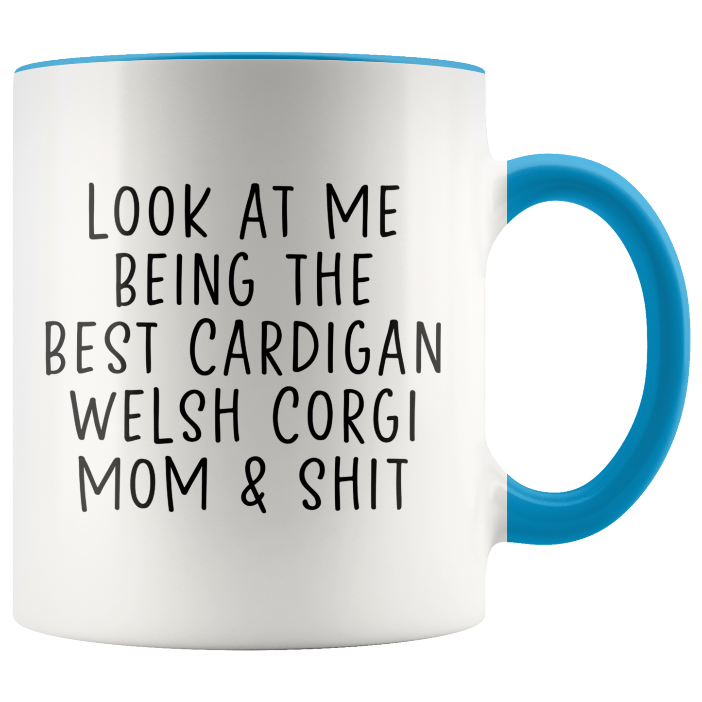 Cardigan Welsh Corgi Mom Gifts, Coffee Mug, Two Tone Accent Cup, Birthday Gift for Men and Women