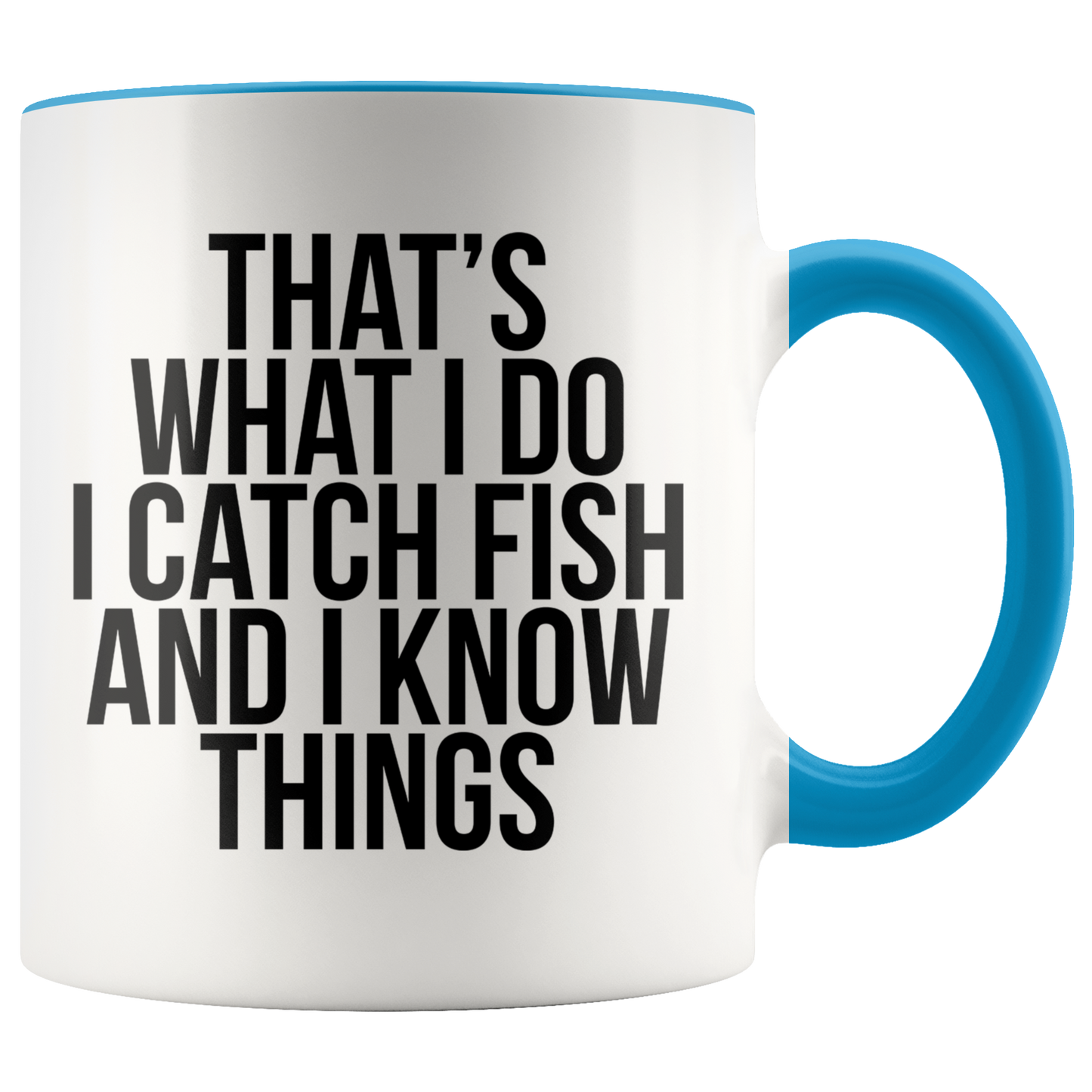 Fishing Gifts, Fisherman Coffee Mug, Two Tone Accent Cup, Birthday Gift for Men and Women