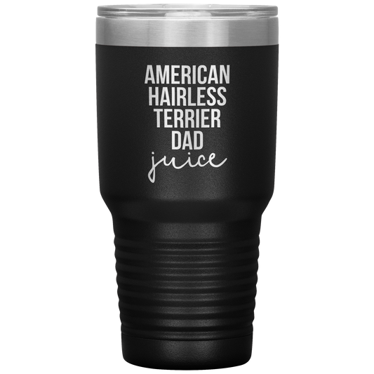 American Hairless Terrier Dad Tumbler, Funny Travel Coffee Mug, Birthday Gifts for Men and Women