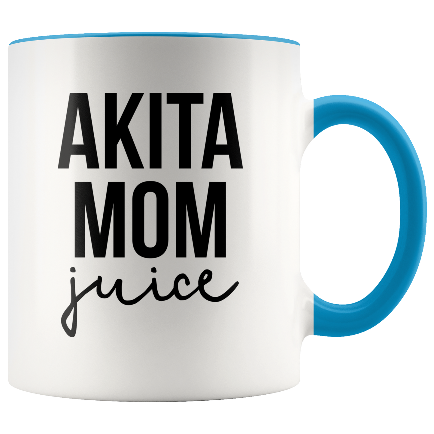 Akita Mom Gifts, Coffee Mug, Two Tone Accent Cup, Birthday Gift for Men and Women