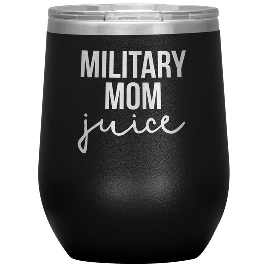 Military Mom Wine Tumbler, Military Mom Gifts, Travel Wine Cup, Birthday Gifts for Men and Women