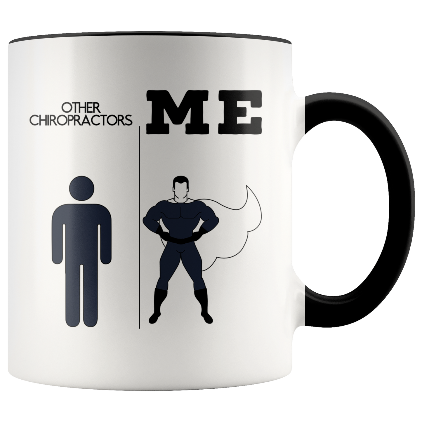 Chiropractor Gifts, Coffee Mug, Two Tone Accent Cup, Birthday Gift for Men and Women