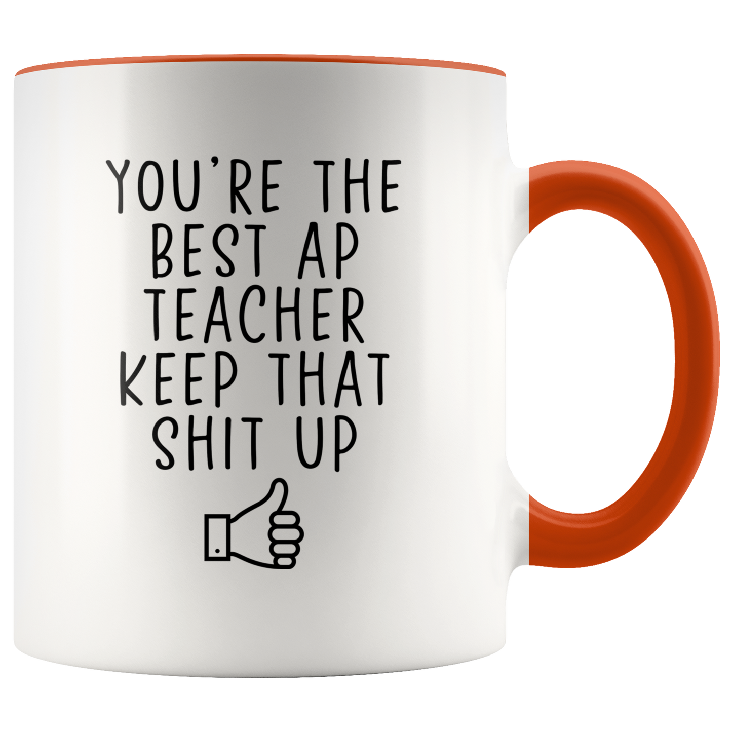 AP Teacher Gifts, Coffee Mug, Two Tone Accent Cup, Birthday Gift for Men and Women