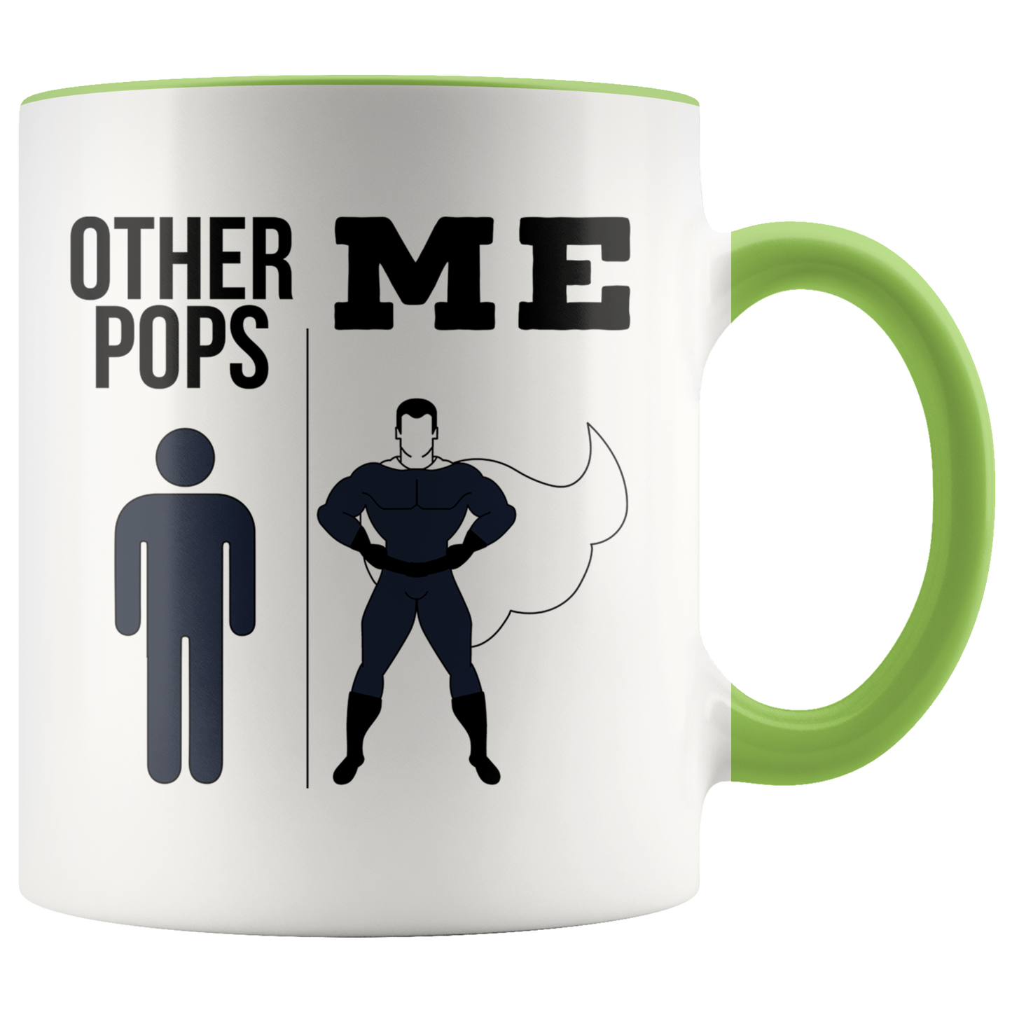 Pops Gifts, Pops Coffee Mug, Two Tone Accent Cup, Birthday Gift for Men and Women