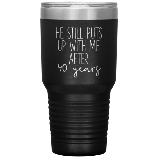 40th Anniversary Gifts, Coffee Mug, Two Tone Accent Cup, Birthday Gift for Men and Women