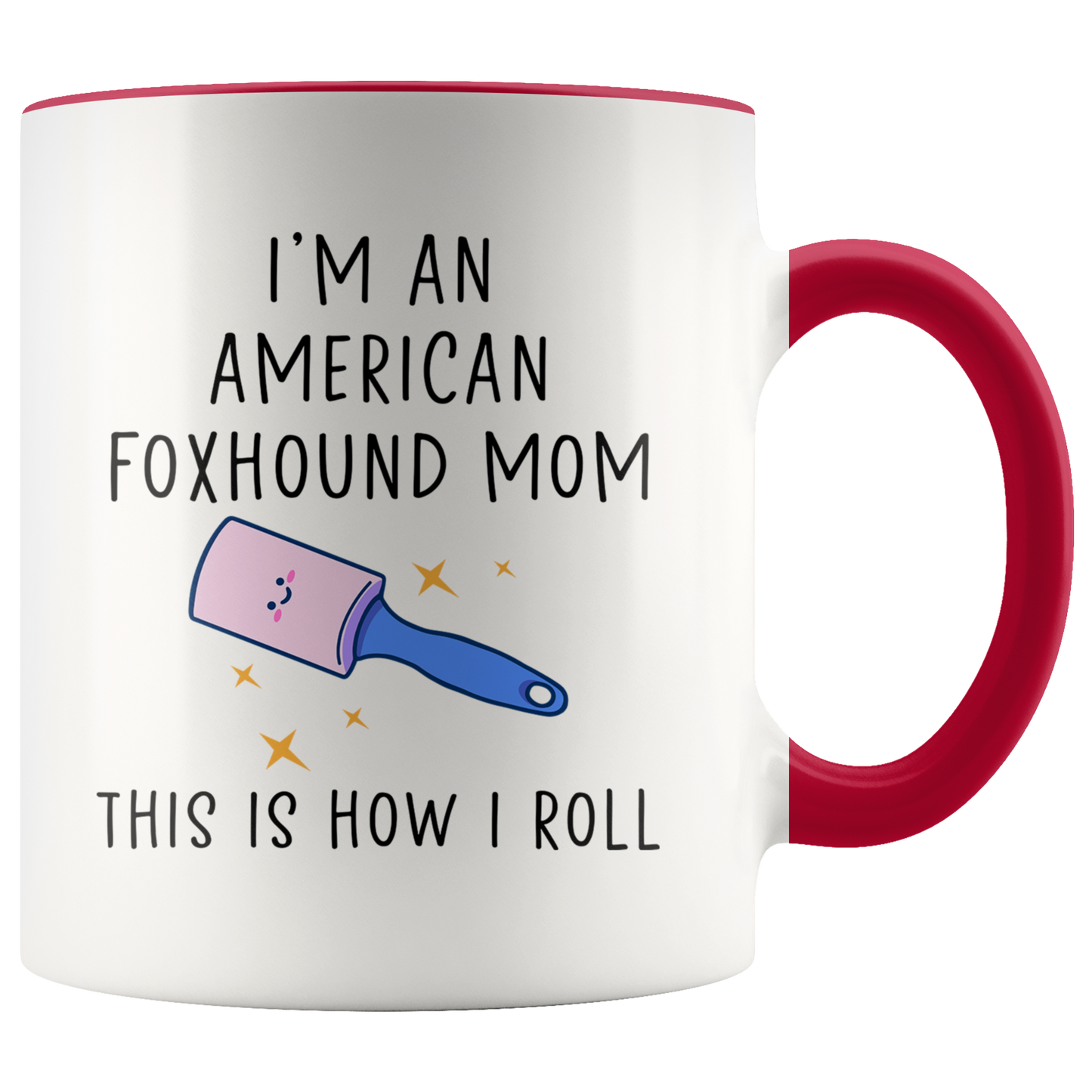 American Foxhound Mom Gifts, Coffee Mug, Two Tone Accent Cup, Birthday Gift for Men and Women