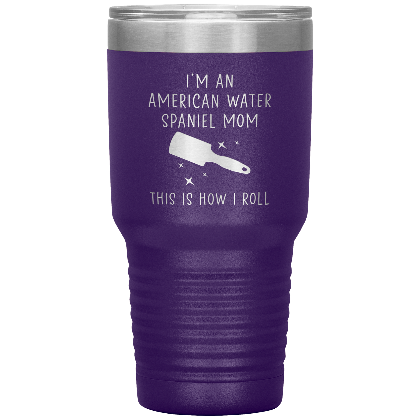 American Water Spaniel Mom Tumbler, Funny Travel Coffee Mug, Birthday Gifts for Men and Women