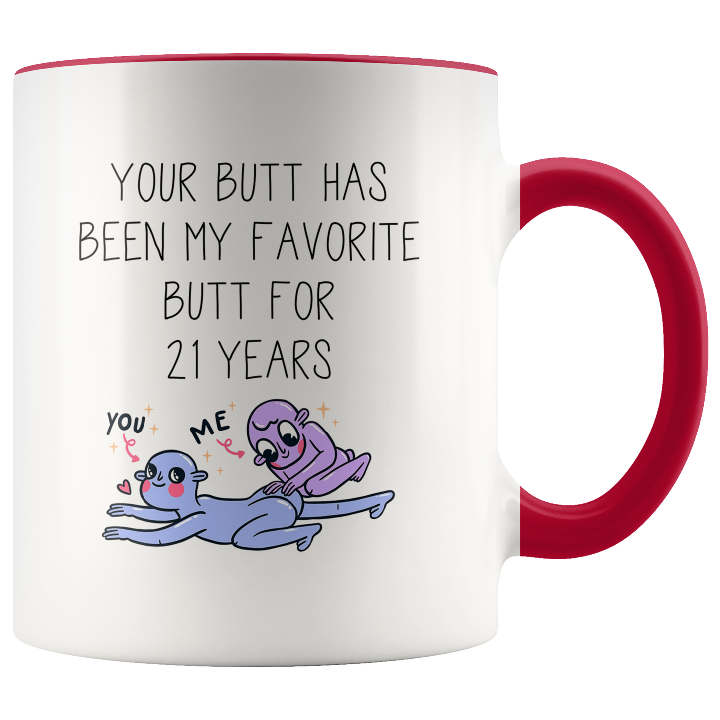 21st Anniversary Gifts, 21 Year Coffee Mug for Husband, Two Tone Accent Cup for Wife, Birthday Gift for Men and Women