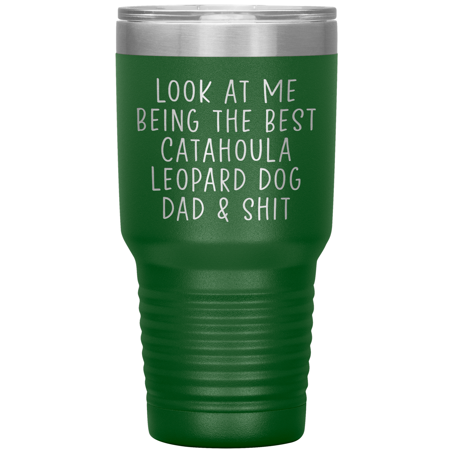 Catahoula Leopard Dog Dad Tumbler, Funny Travel Coffee Mug, Birthday Gifts for Men and Women