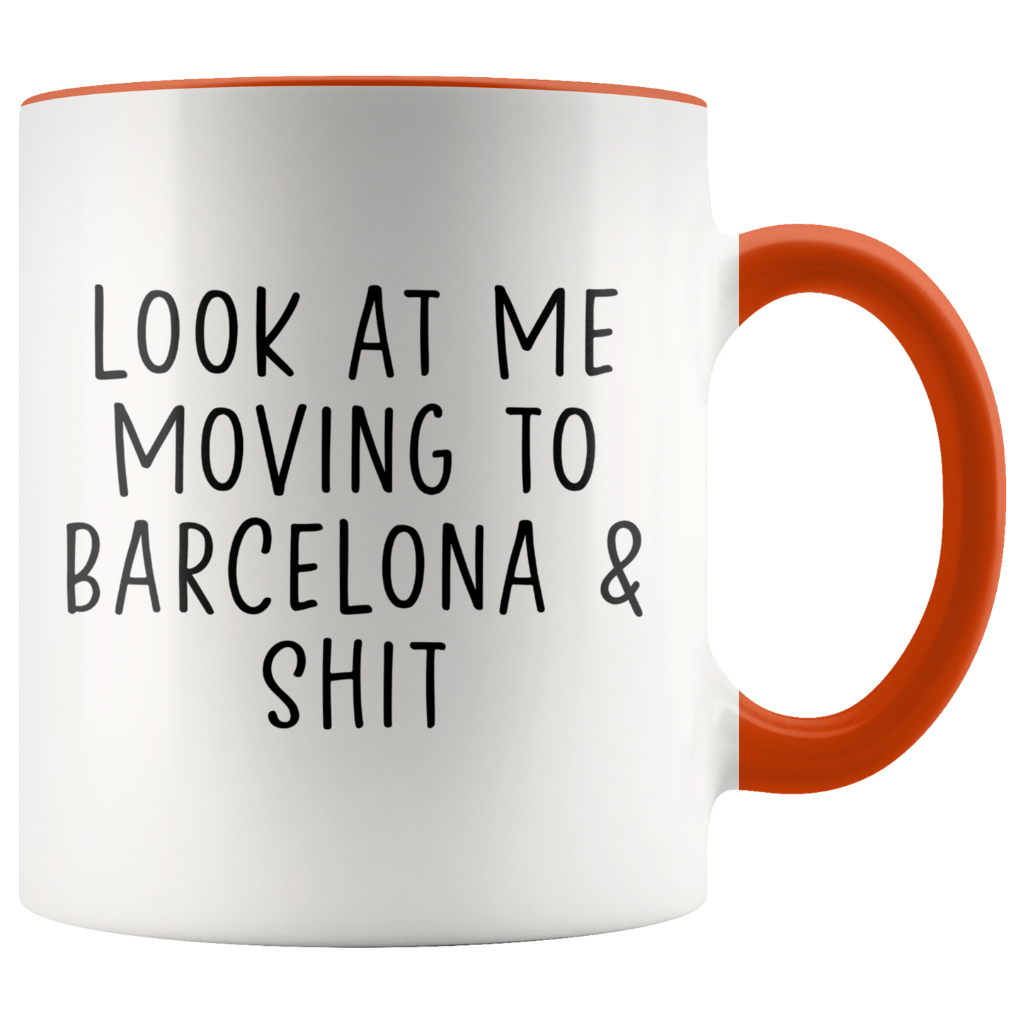 Moving to Barcelona Spain Gifts, Coffee Mug, Two Tone Accent Cup, Birthday Gift for Men and Women