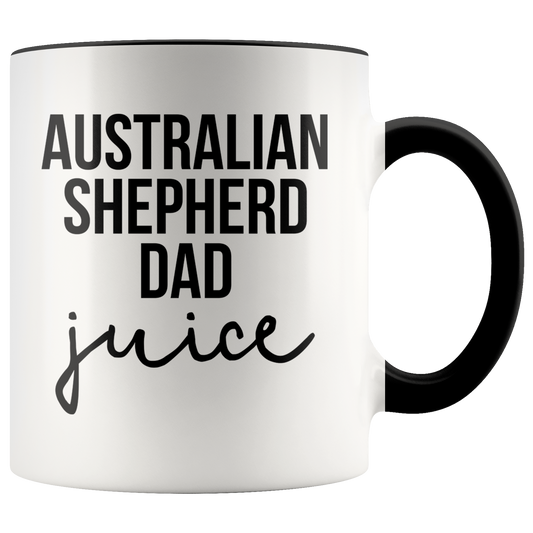 Australian Shepherd Dad Gifts, Coffee Mug, Two Tone Accent Cup, Birthday Gift for Men and Women