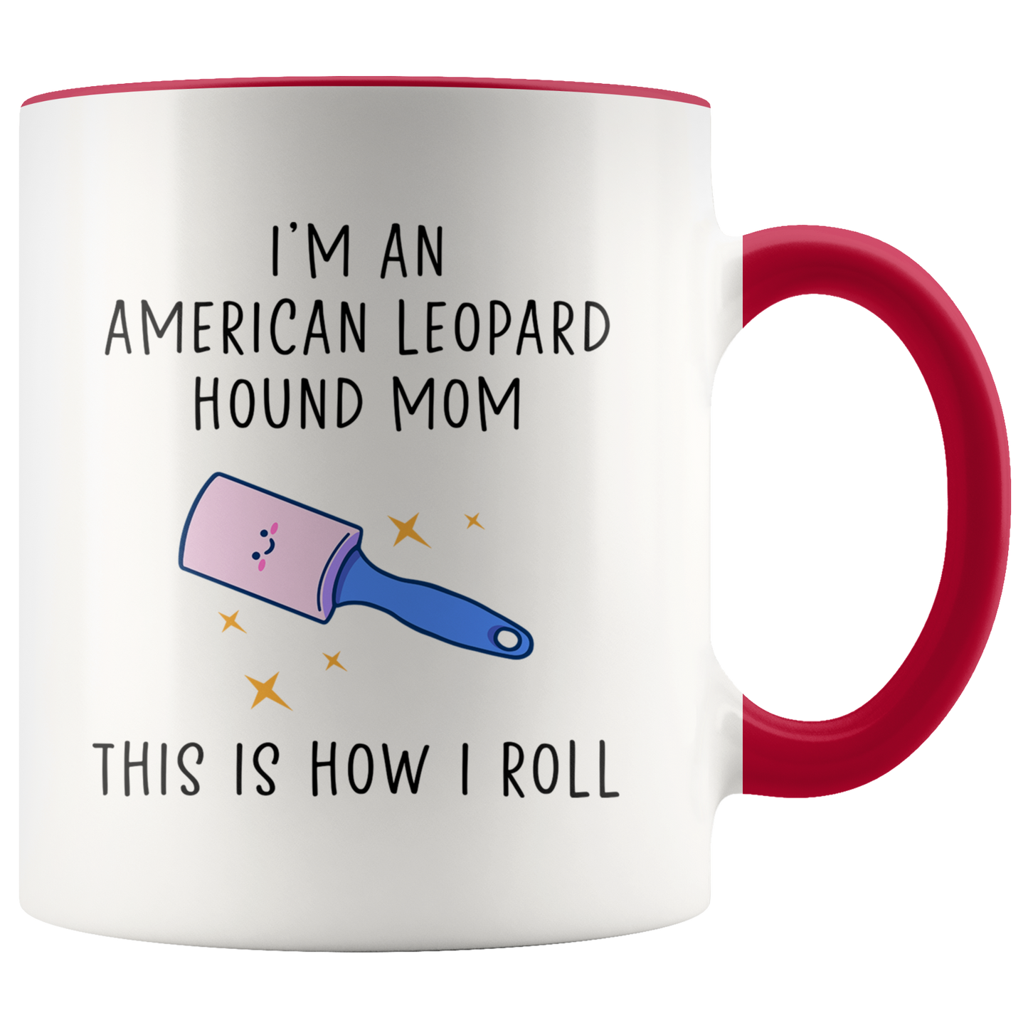 American Leopard Hound Mom Gifts, American Leopard Hound Mom Coffee Mug, Two Tone Accent Cup, Birthday Gift for Men and Women