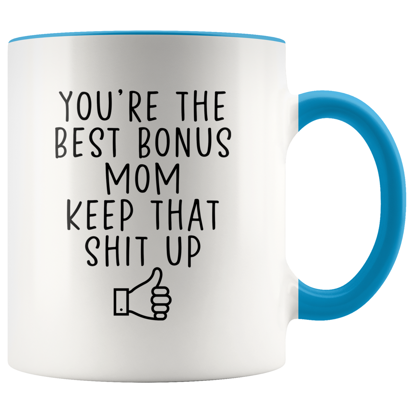 Bonus mom Gifts, Stepmom Coffee Mug, Two Tone Accent Cup, Birthday Gift for Men and Women