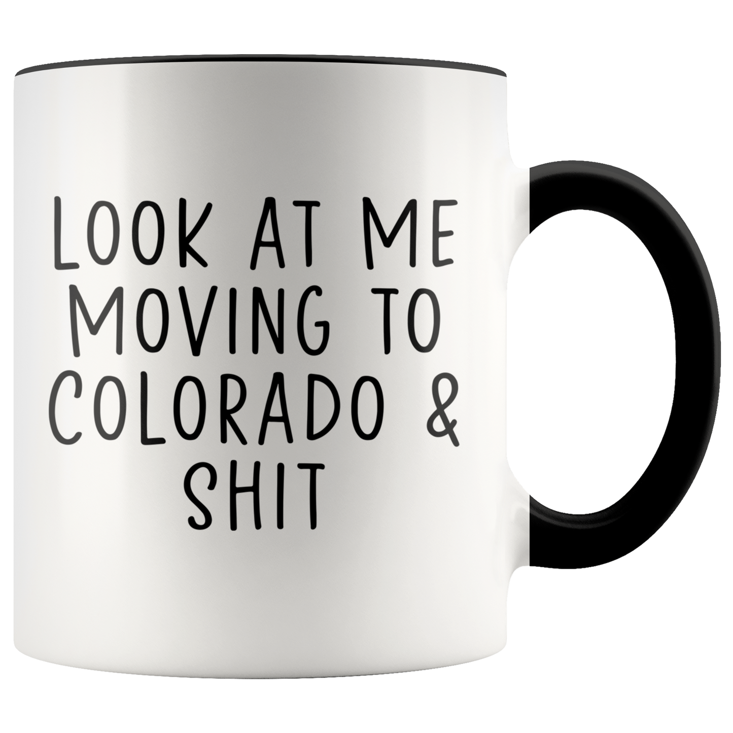 Moving to Colorado Gifts, Moving Away Coffee Mug, Two Tone Accent Cup, Birthday Gift for Men and Women